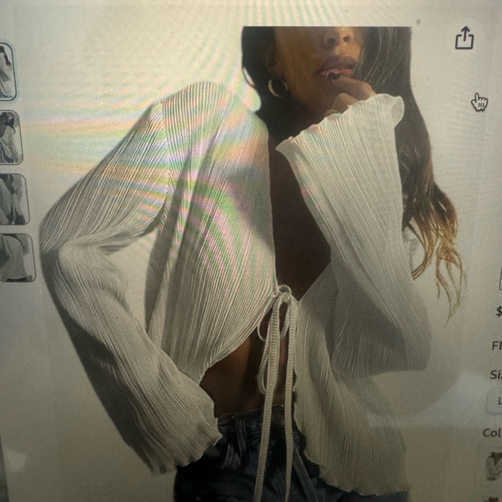 Off White blouse flare sleeve vintage